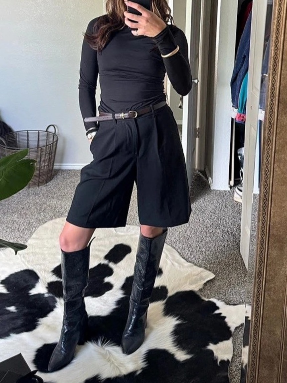 Black Over-the-Knee Heeled Boots Like New